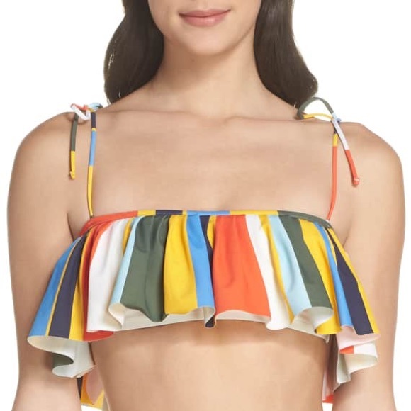 Tory Burch Other - Tory Burch Stripe Flounce Bikini Top Dye Balloon